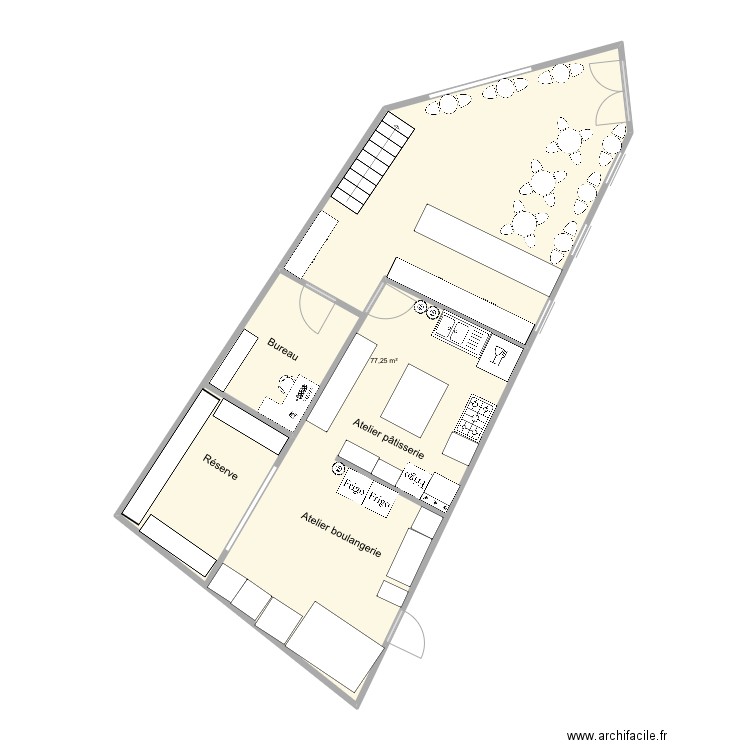 mes espaces de travails. Plan de 3 pièces et 155 m2