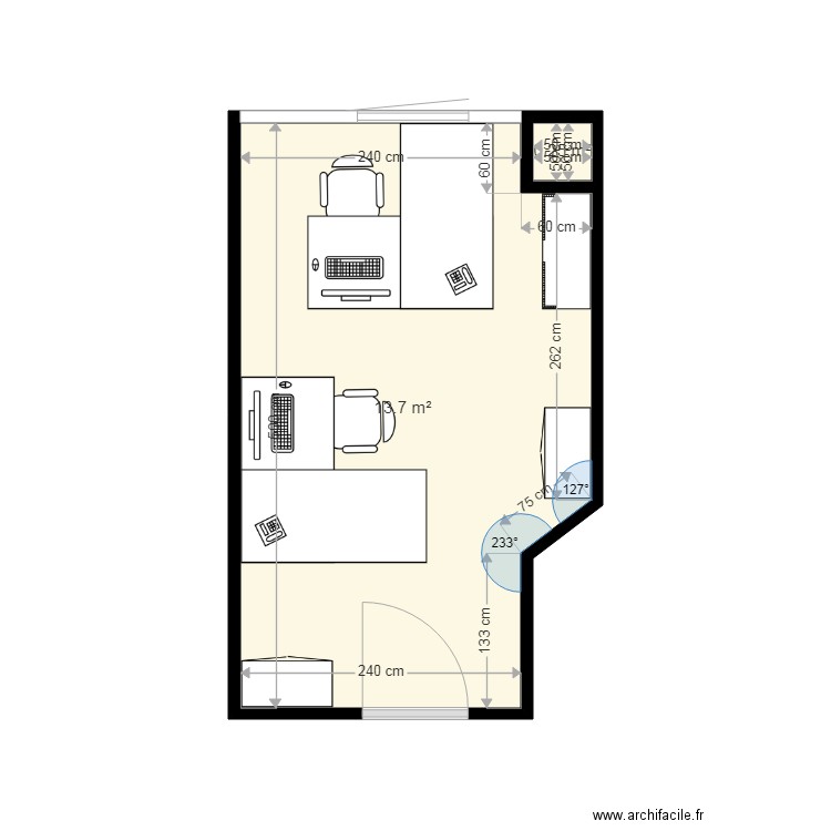 Bureau DSI 222. Plan de 0 pièce et 0 m2