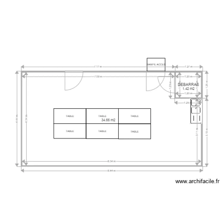TAVERS SALLE DES JEUNES PLAN PROJET. Plan de 