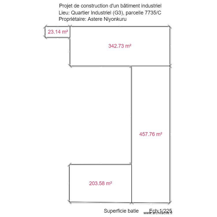 calcul surface batie. Plan de 0 pièce et 0 m2