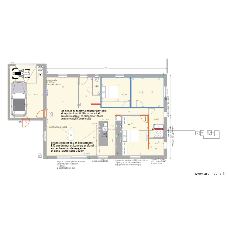 maison malaucene 2. Plan de 5 pièces et 141 m2