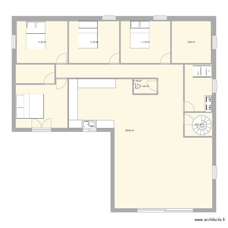 maison 1. Plan de 8 pièces et 149 m2
