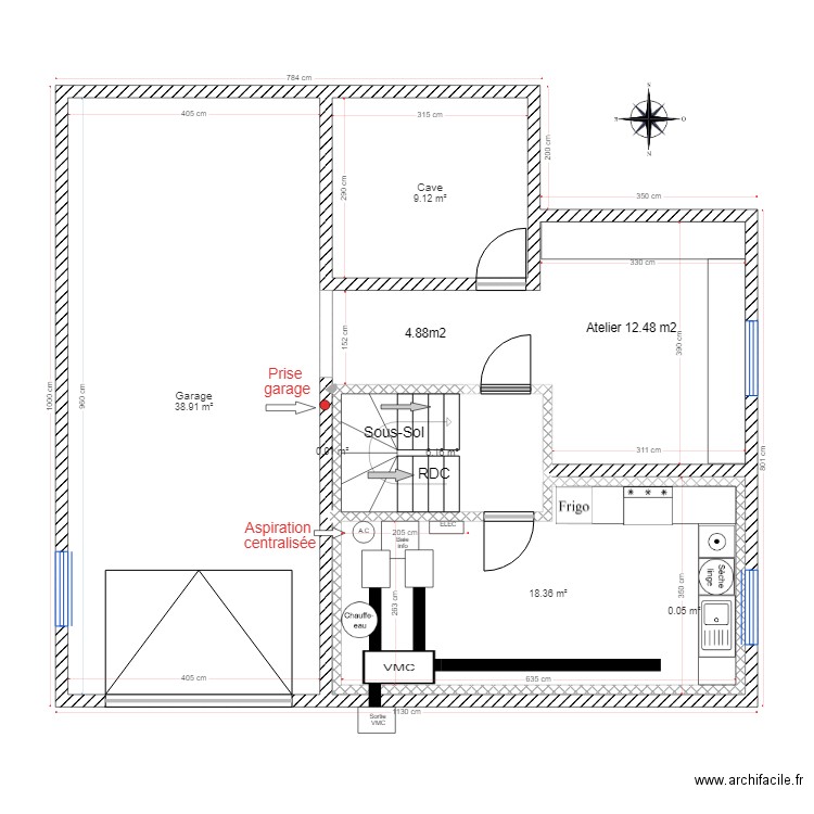 Aspiration centralisée RDC. Plan de 0 pièce et 0 m2