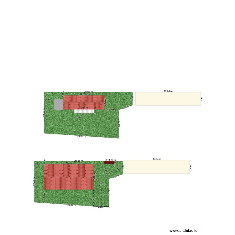 PERMIS MODIFICATIF. Plan de 1 pièce et 8 m2