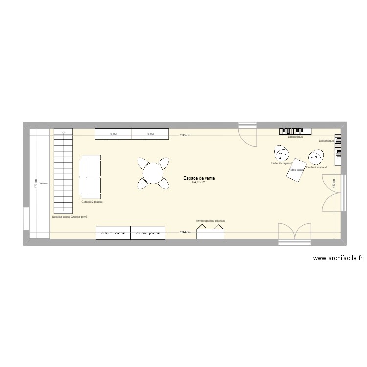 cafe brocante etage. Plan de 0 pièce et 0 m2