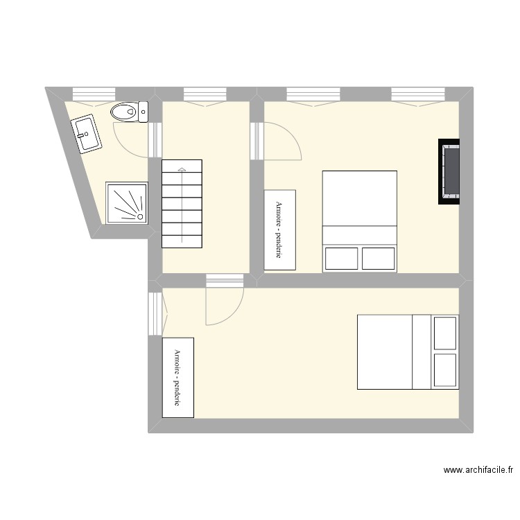Anais 1er étage. Plan de 4 pièces et 33 m2