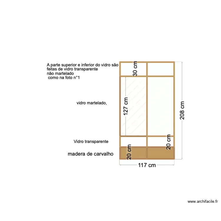 Double porte arc en ciel . Plan de Double porte arc en ciel . Plan de
