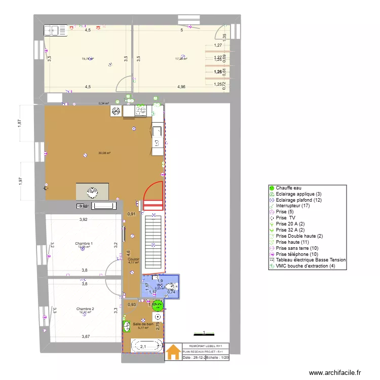 Remoray R+1 Reseaux Nouveaux. Plan de 10  et 103 m²