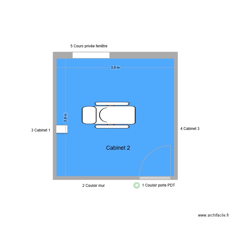 61201 Cabinet 2. Plan de 1 pièce et 14 m2
