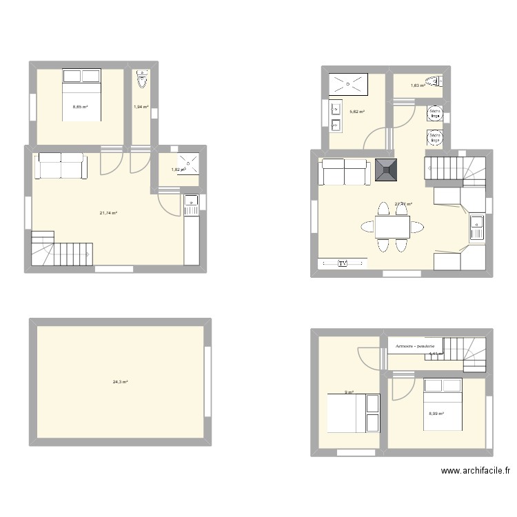 maisonn. Plan de 11 pièces et 116 m2