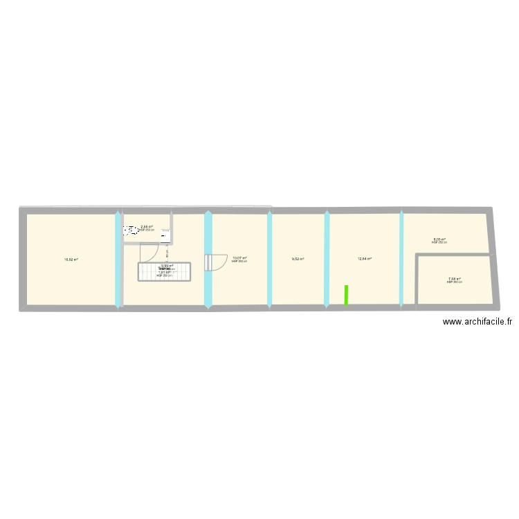 Projet 13 escalier droit centré. Plan de 0 pièce et 0 m2