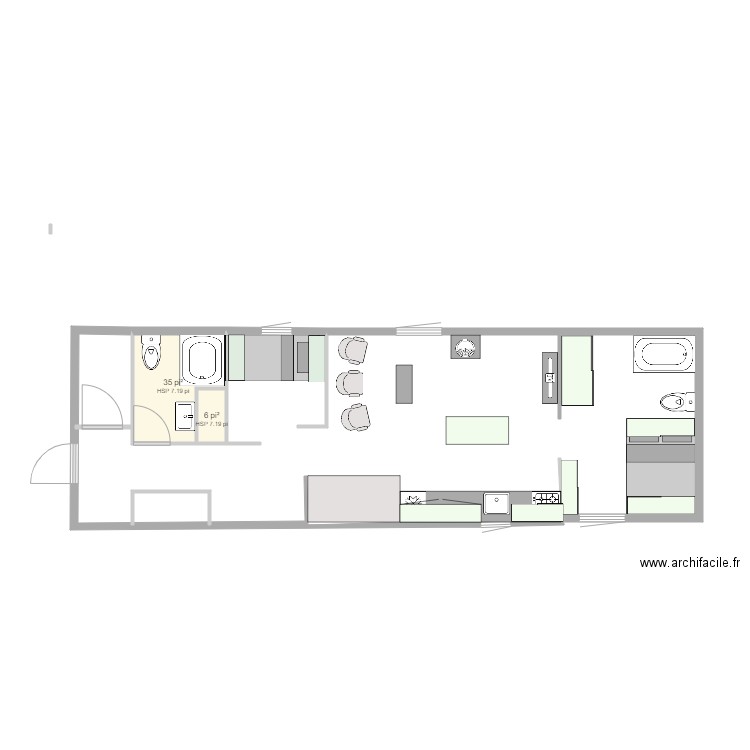 mini maison1. Plan de 2 pièces et 4 m2