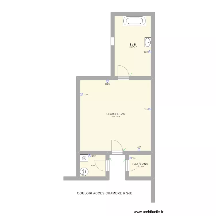 BERNARD EXTENSION CHAMBRE & SDB . Plan de 