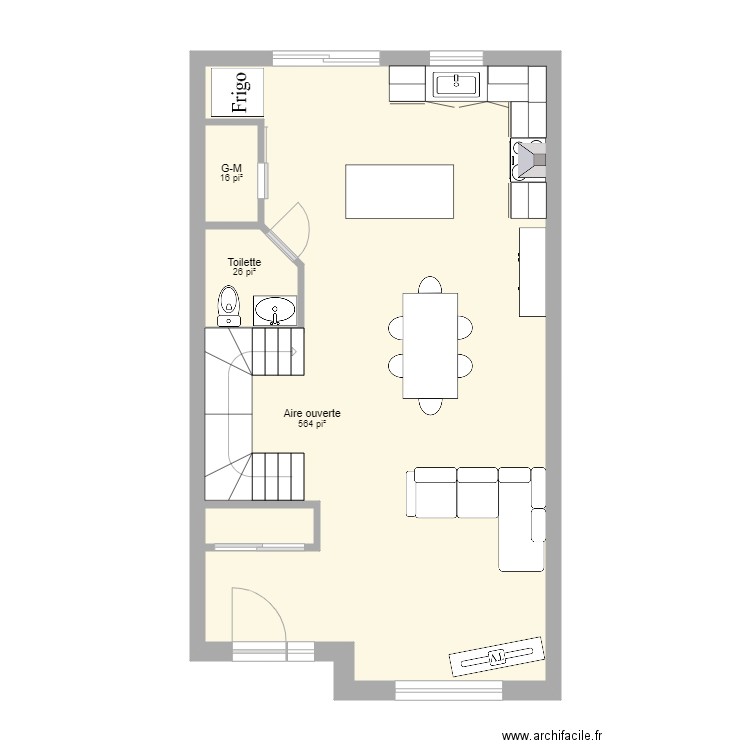 Maison de ville Traversée RDC. Plan de 0 pièce et 0 m2