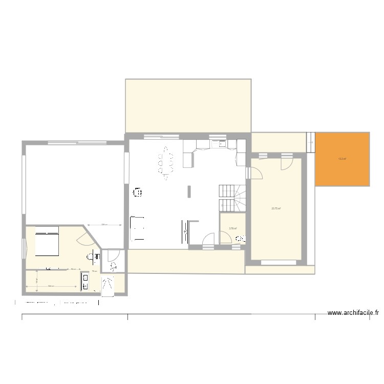 Extension variante sdb . Plan de 0 pièce et 0 m2