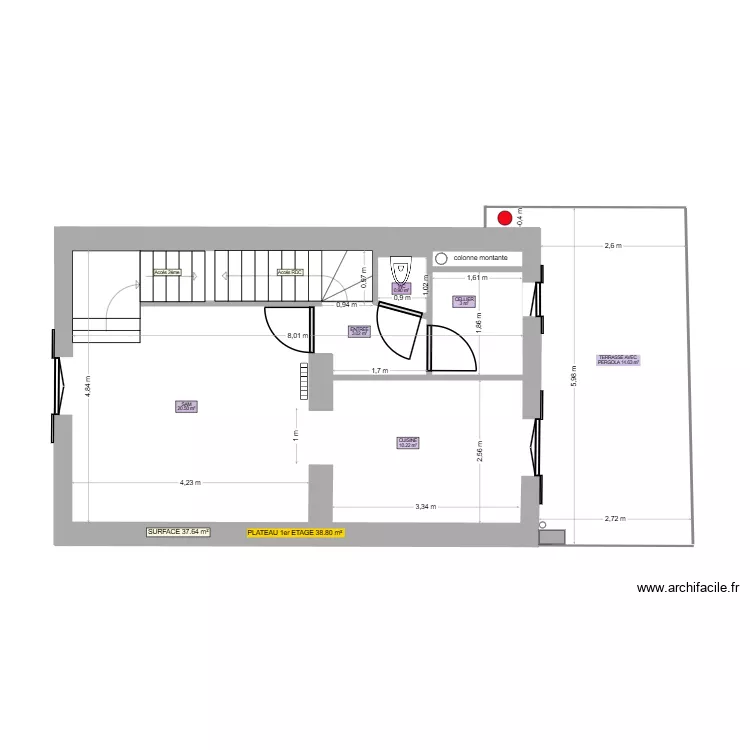 PLATEAU 1 er ETAGE. Plan de 