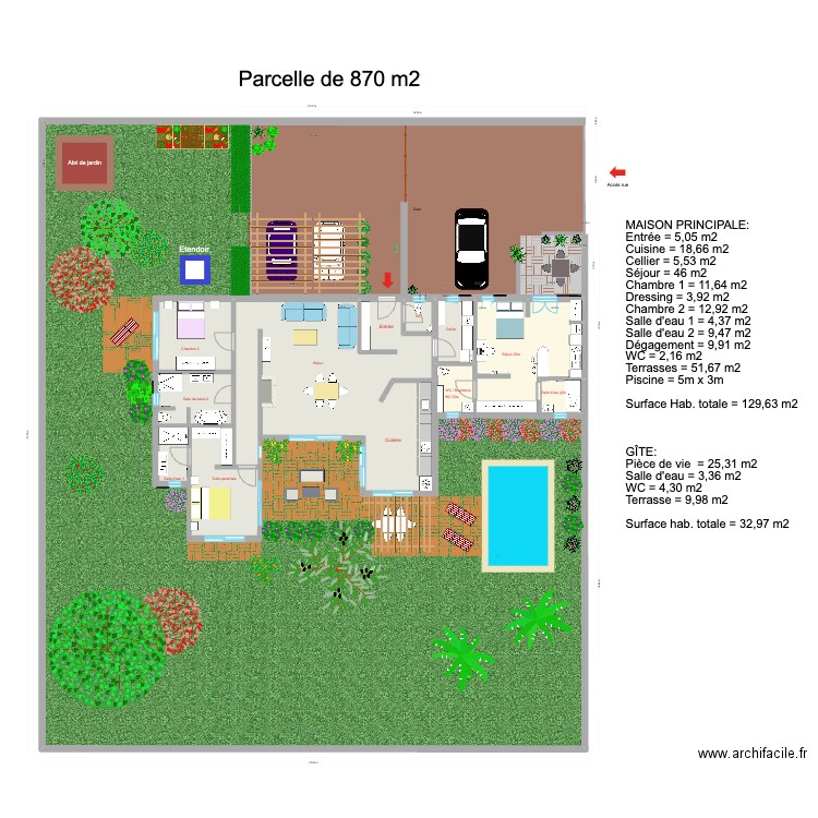 Home Landes 1. Plan de 12 pièces et 304 m2