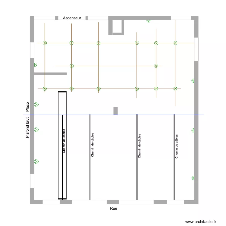 r&eacute;ception plafond brut 1. Plan de 