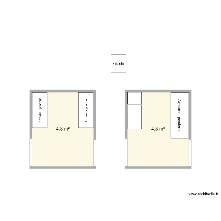 Dressing. Plan de 2 pièces et 10 m2