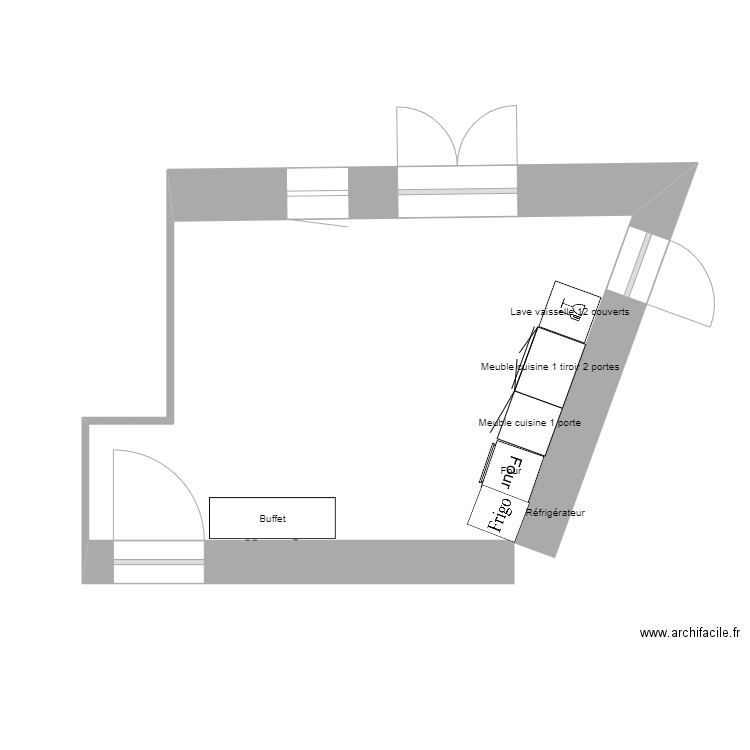 piece à vivre rdc meublé. Plan de 0 pièce et 0 m2