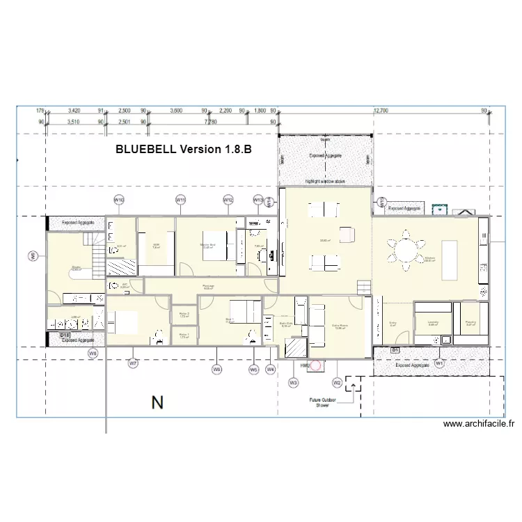 BlueBell V8 1B. Plan de 