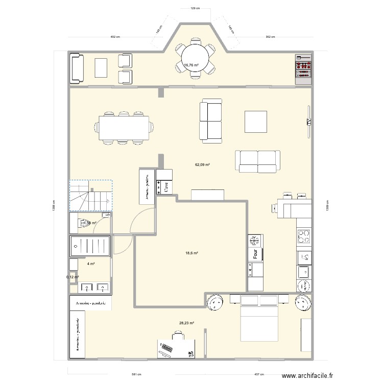 Pornichet De Gaulle RDC Base V9. Plan de 7 pièces et 131 m2