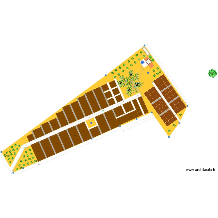 Jardin partagé V12 poulailler haie forage 15 02 22. Plan de 2 pièces et 24 m2