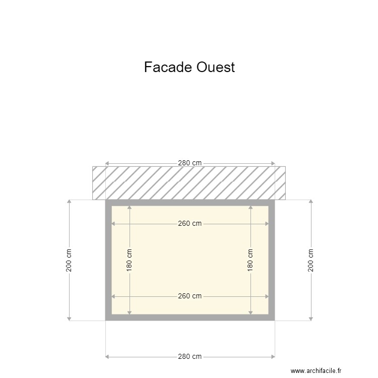 facade ouest. Plan de 0 pièce et 0 m2