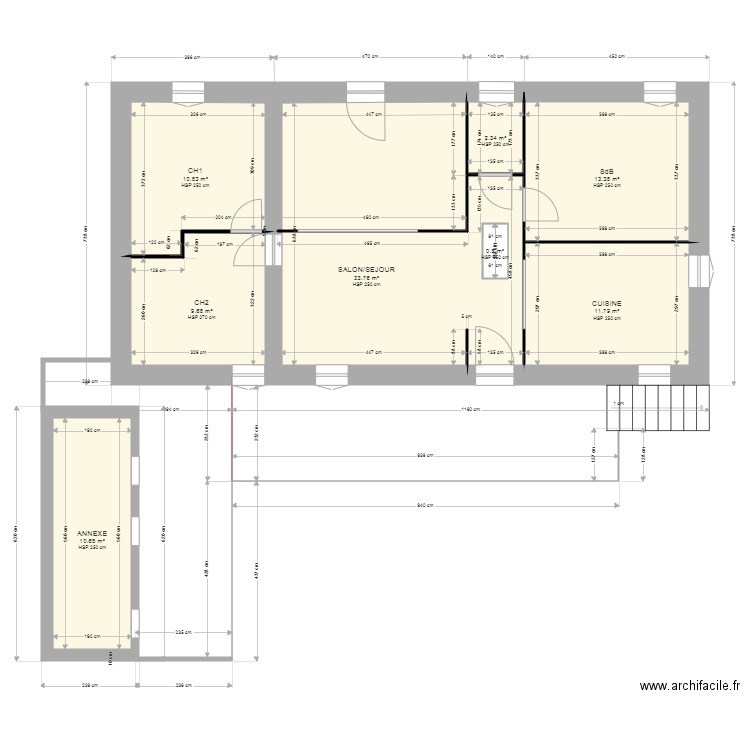 Maison et Extension. Plan de 0 pièce et 0 m2