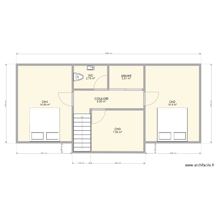 etage maison poix. Plan de 0 pièce et 0 m2