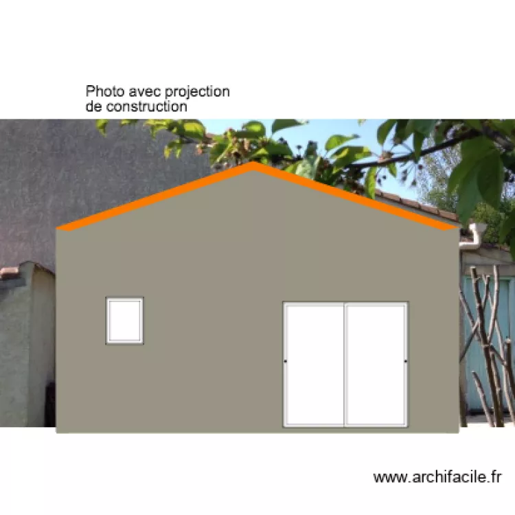 Photo avec projection. Plan de 