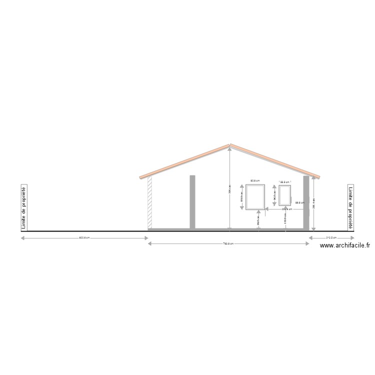 DP4 PLAN DES FACADES ET TOITURES EST. Plan de 0 pièce et 0 m2