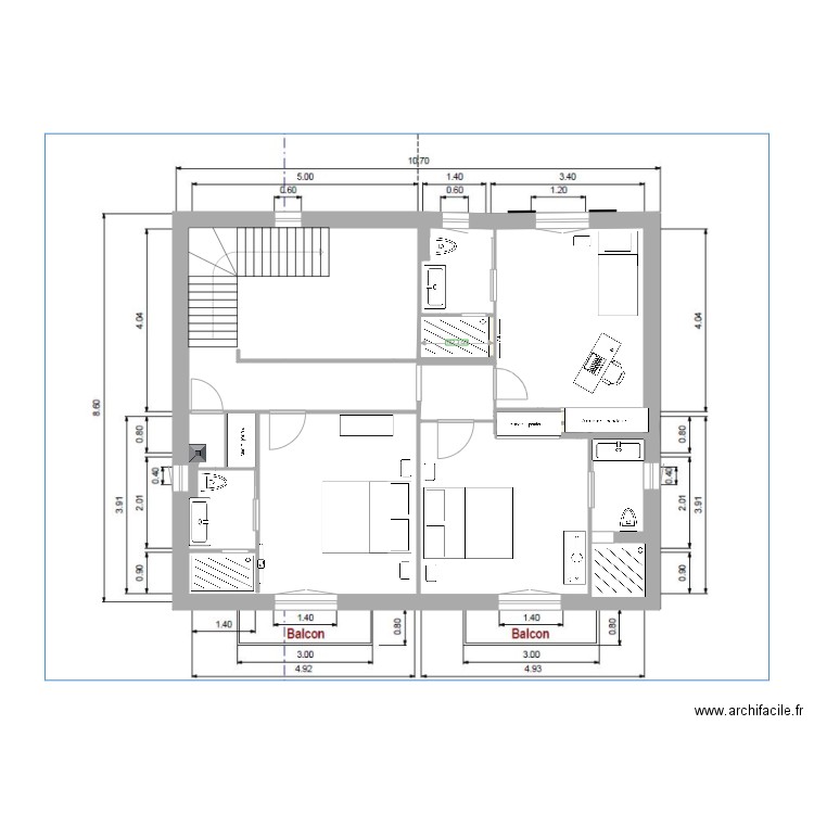 1er etage suite 2 avec plan . Plan de 0 pièce et 0 m2