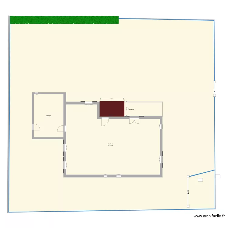 plan maison initial sans cloison ni meubles. Plan de 