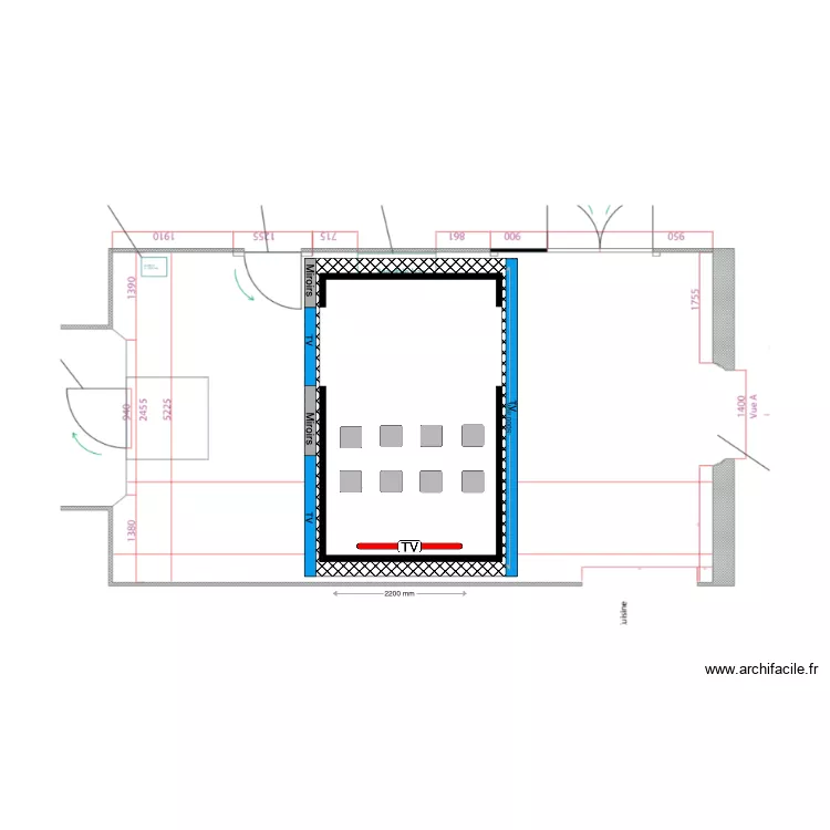 Sixlines LCD V dessus V2. Plan de 