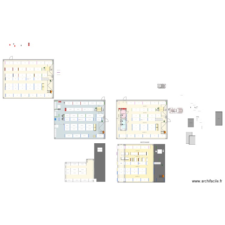 evry 243m2 et Mezzanine. Plan de 0 pièce et 0 m2