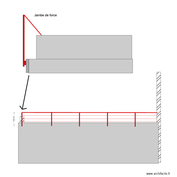 garde corps 2 élévation. Plan de 0 pièce et 0 m2