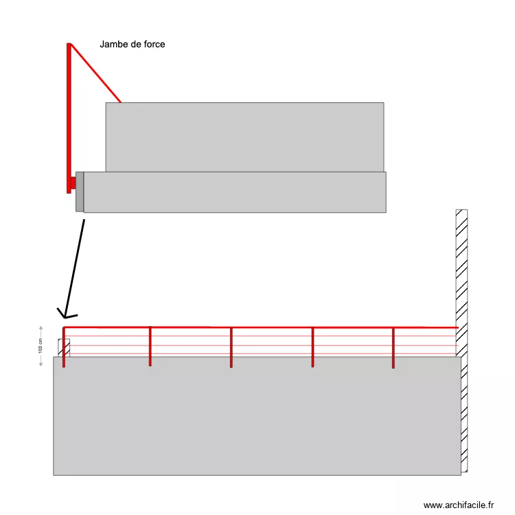garde corps 2 élévation. Plan de garde corps 2 élévation. Plan de