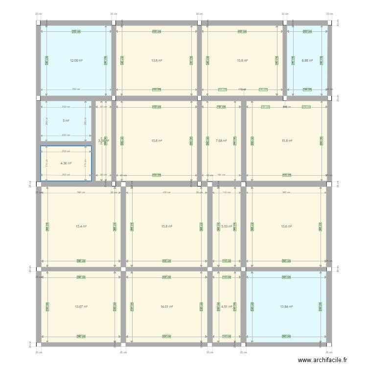 maison2015 v4. Plan de 18 pièces et 197 m2