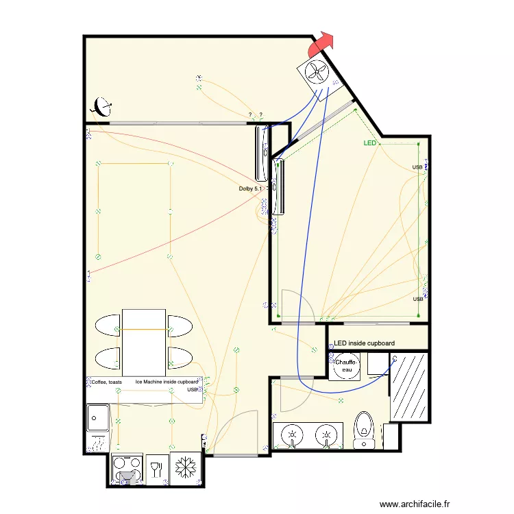 Plan &eacute;lectricit&eacute; x 2 propre. Plan de 