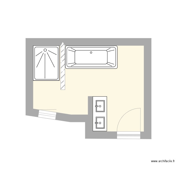 Salle de bain. Plan de 1 pièce et 10 m2