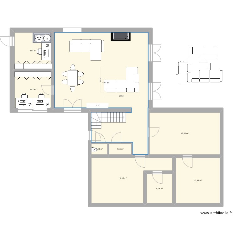 Marcy New avril . Plan de 9 pièces et 136 m2