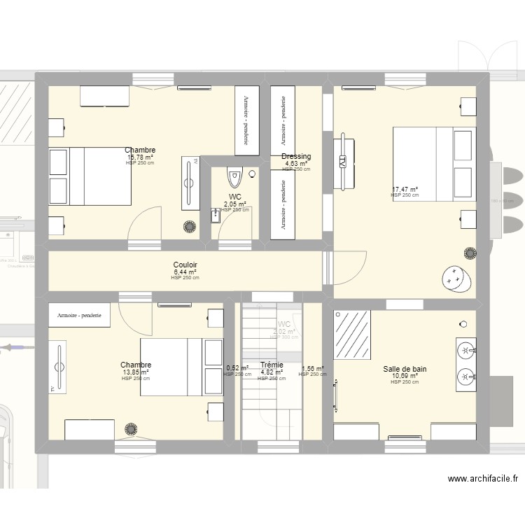 maison plan 1.1. Plan de 18 pièces et 255 m2