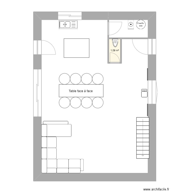 GRANGE FOSSE PROJET. Plan de 1 pièce et 1 m2