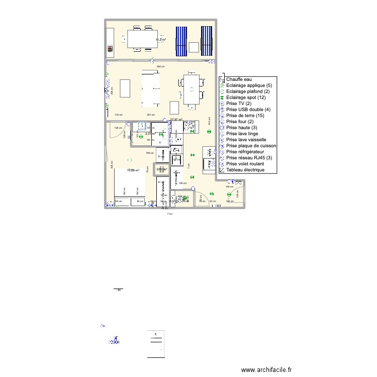 Santa Clara 2 face mer 43m2 V7. Plan de 0 pièce et 0 m2