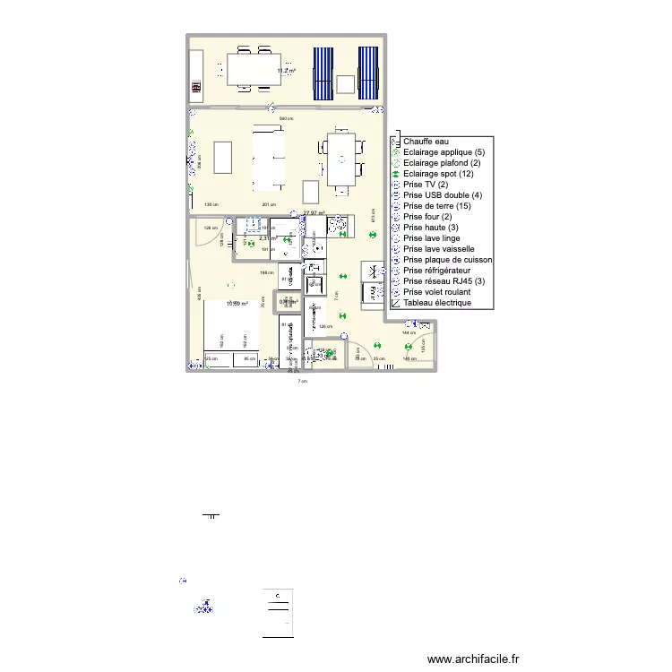 Santa Clara 2 face mer 43m2 V7. Plan de 