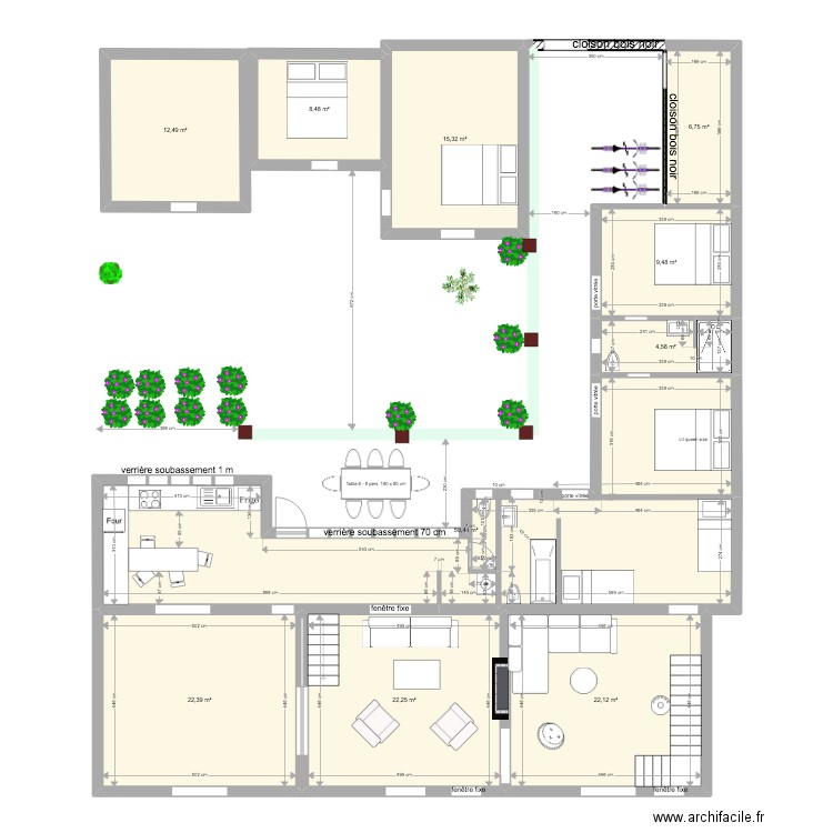 Noirmout v8. Plan de 11 pièces et 196 m2