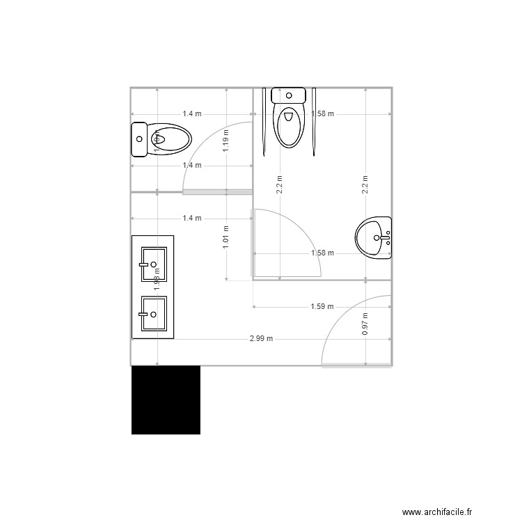 baño p castellana 127 1b. Plan de 0 pièce et 0 m2