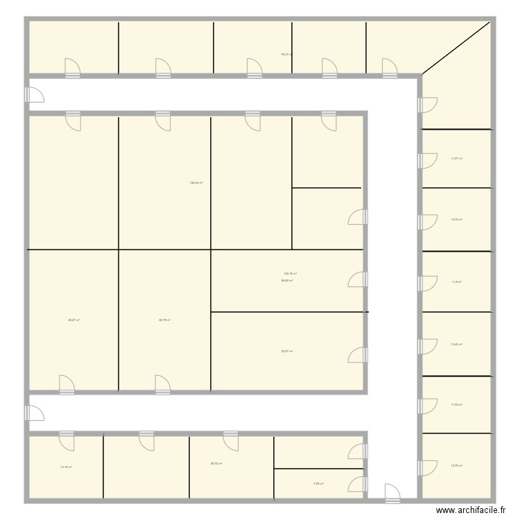 IDETEC CACC. Plan de 16 pièces et 596 m2