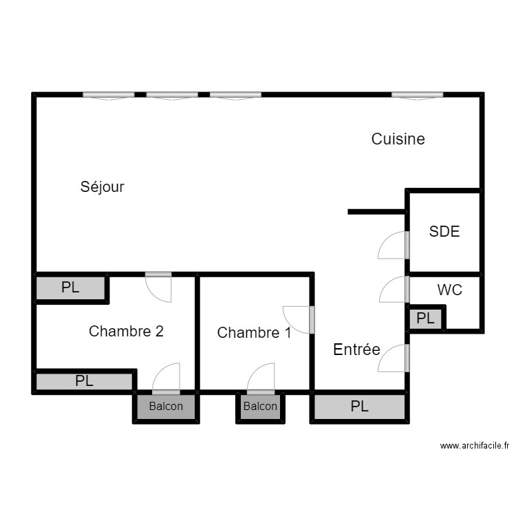 Plan Guillaud 2. Plan de 11 pièces et 110 m2